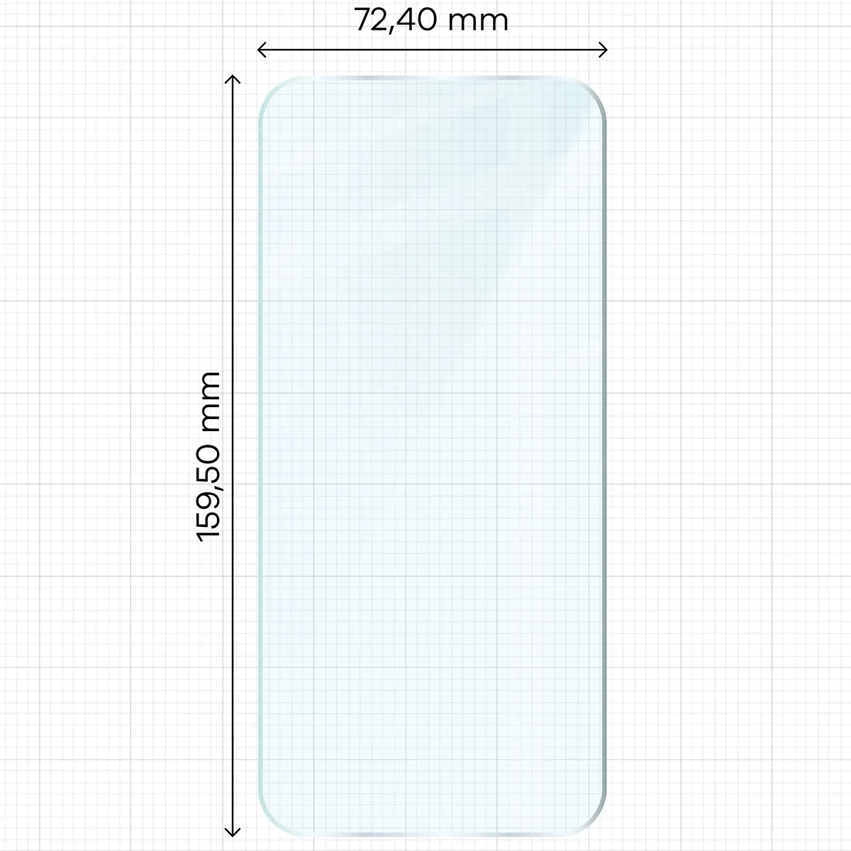 Miarka z wymiarami szkła hartowanego Bizon Glass Clear do Nothing Phone (4b)