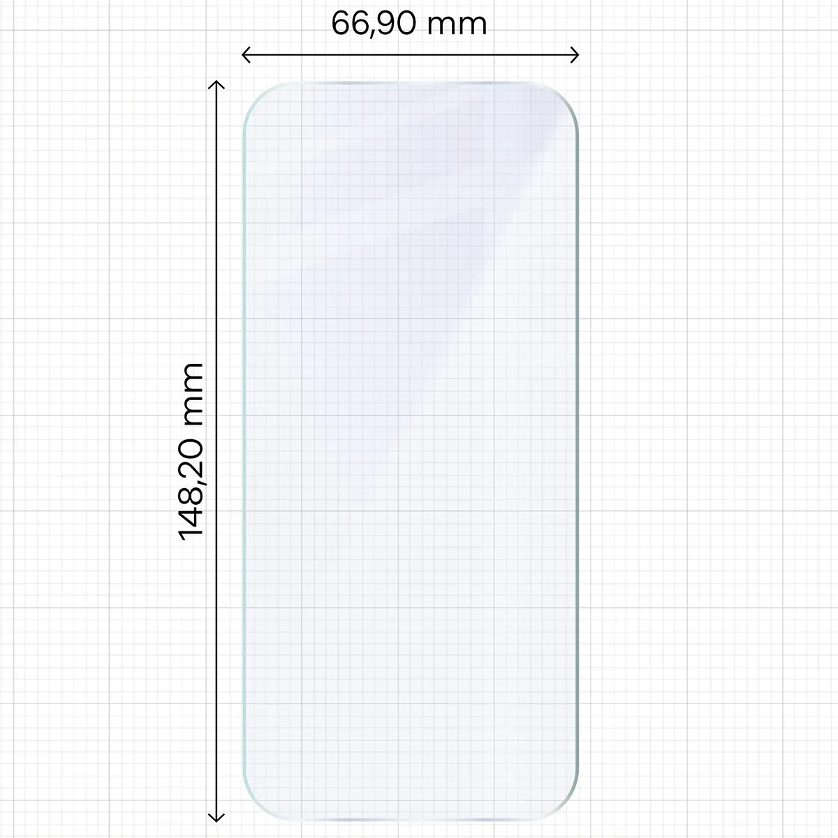 Miarka z wymiarami szkła hybrydowego Bizon Hybrid Mule do Google Pixel 11