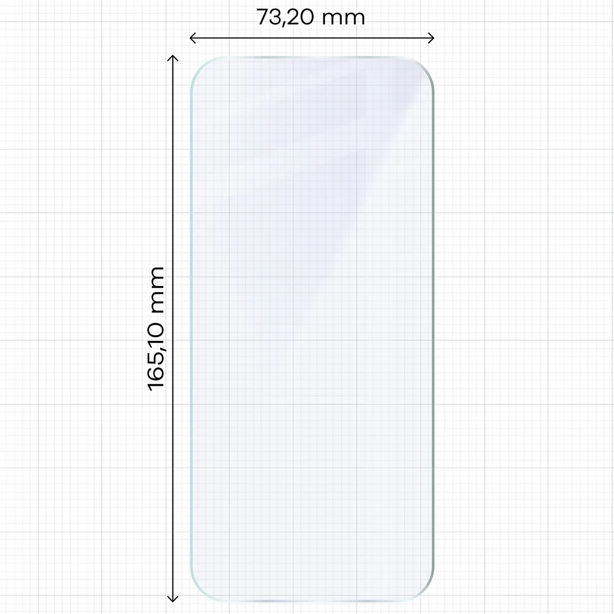 Miarka z wymiarami szkła hybrydowego Bizon Hybrid Mule do Xiaomi Redmi 17 4G