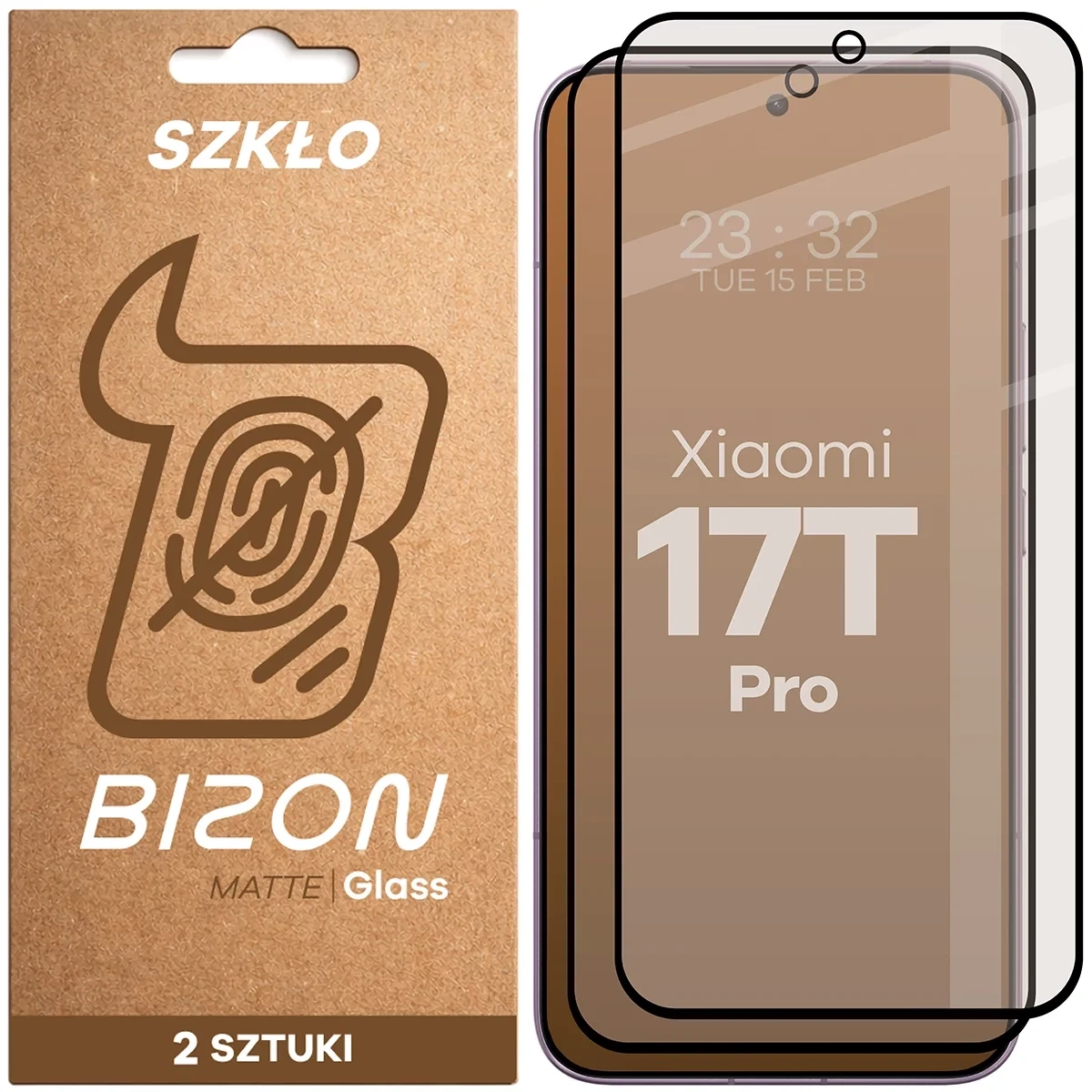 Szkło matowe na ekran Bizon Glass Matte Duo do Xiaomi 17T Pro, 2 sztuki