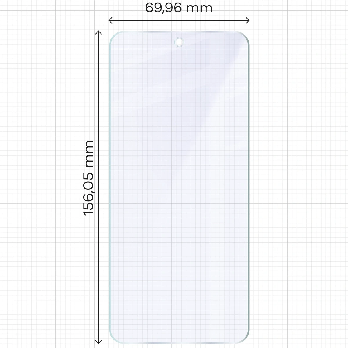 Wymiary szkła na miarce dla Motorola Moto G86 Power 5G