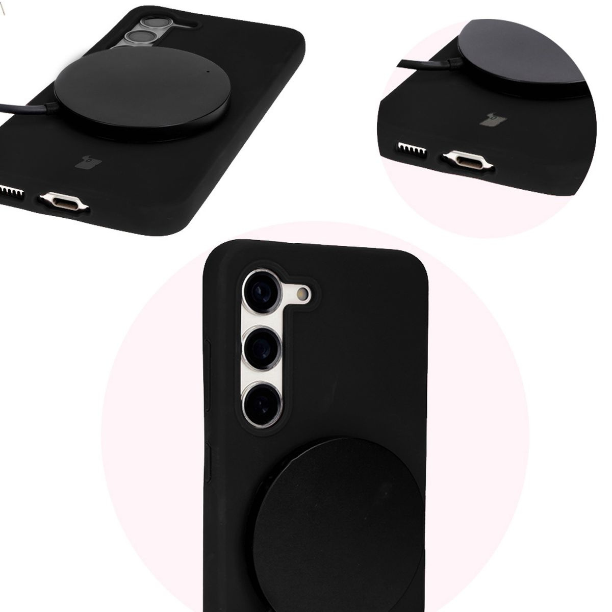 Prim-plan pe decupajele precise din husa Bizon Soft Case