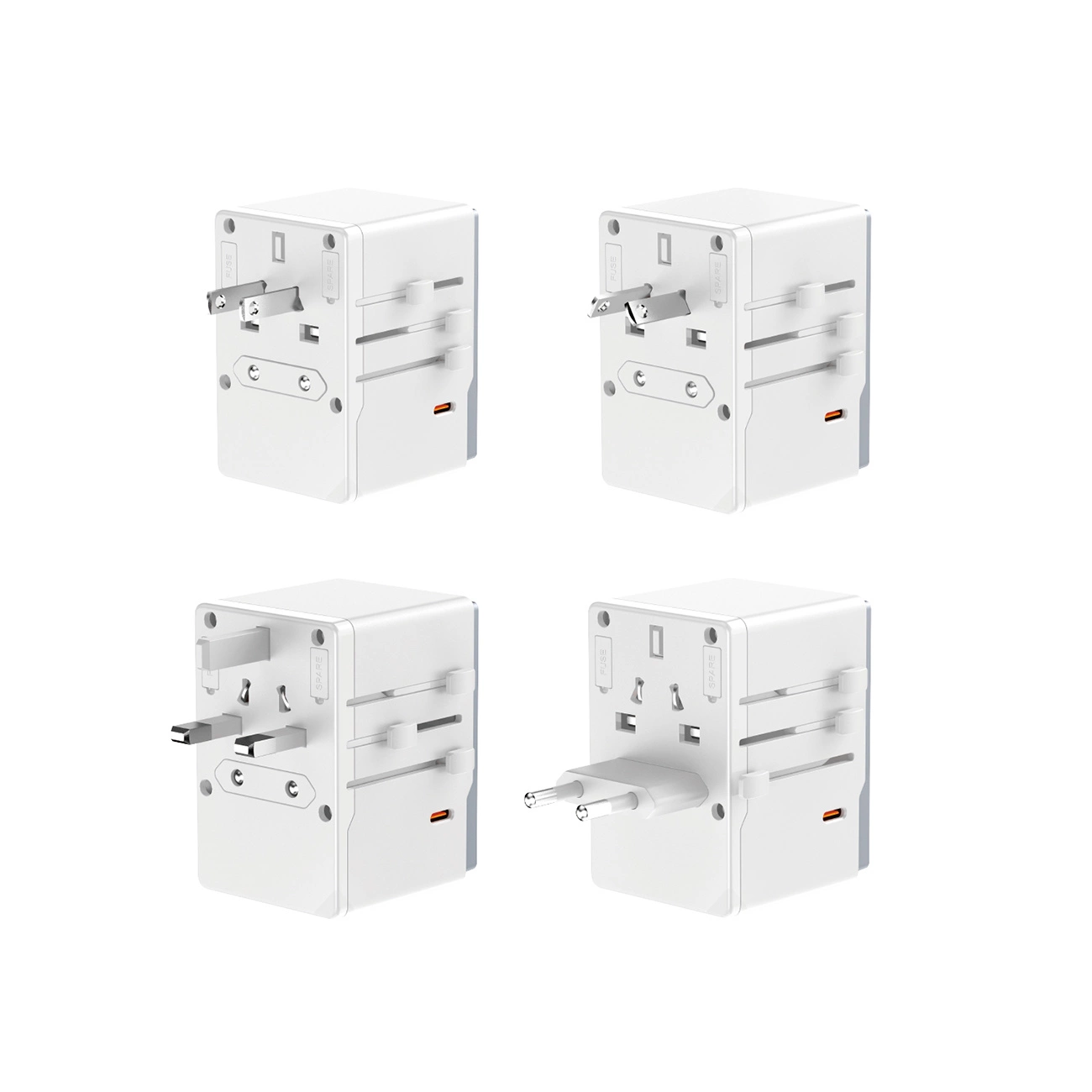 Adapter podróżny Dudao A35Pro 35W na białym tle
