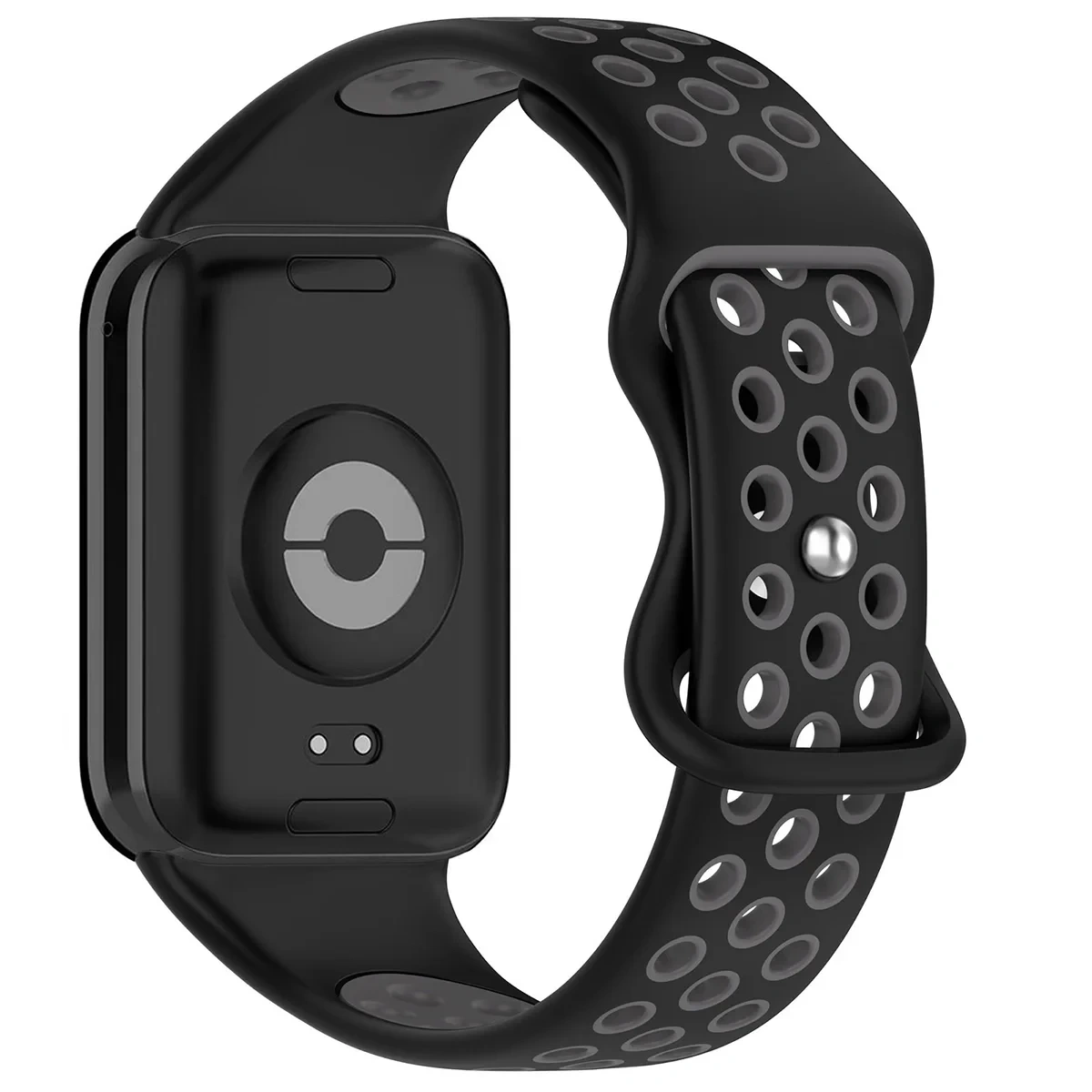 Pasek Bizon Strap Watch Octo do Xiaomi Redmi Watch 6 / 5 / 4, Xiaomi Smart Band 9 Pro / 10 Pro / 8 Pro, Black-Grey (czarno-szary)