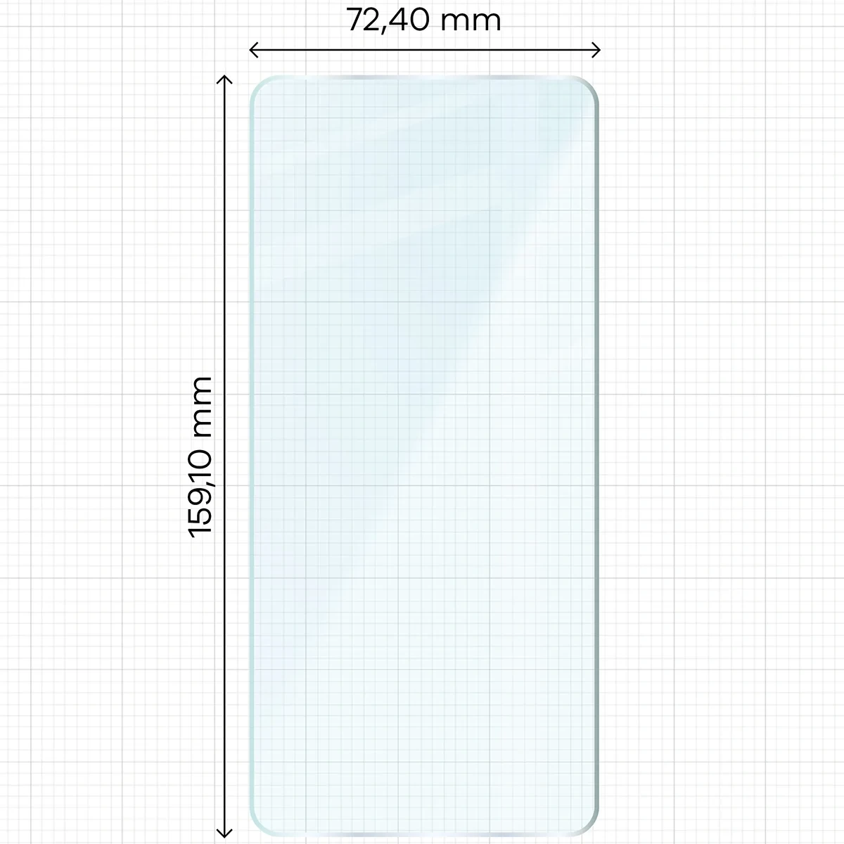 Miarka z wymiarami szkła hartowanego Bizon Glass Clear do Motorola Edge 70 Max