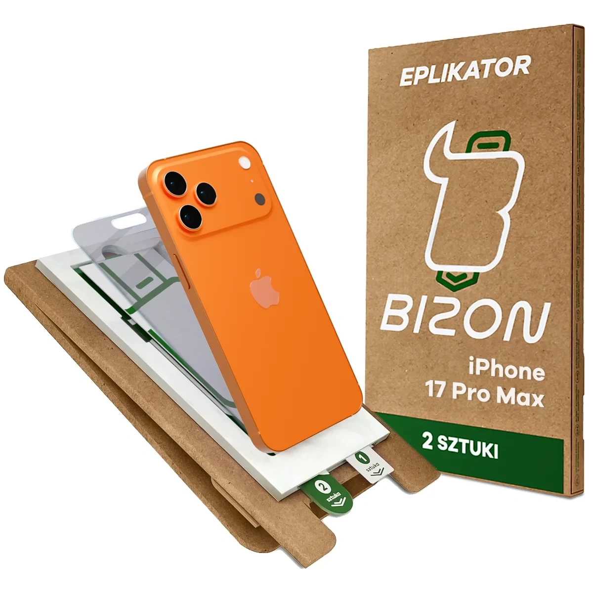 Aplikator Bizon Eplikator Hybrid Shadow do łatwej aplikacji ochrony ekranu dla iPhone 17 Pro Max