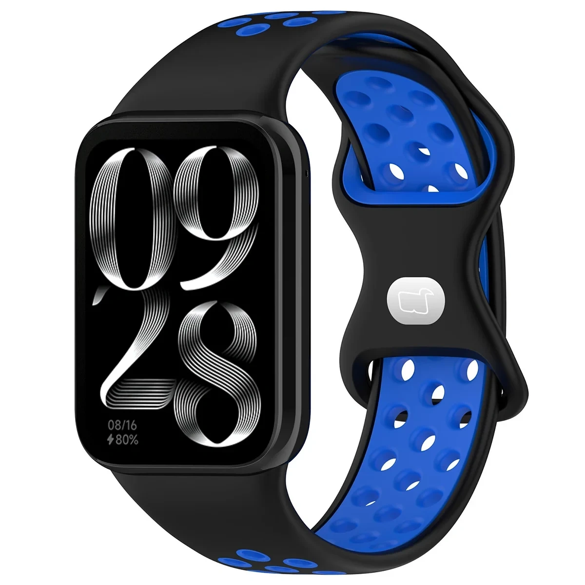 Pasek Bizon Strap Watch Octo do Xiaomi Redmi Watch 6 / 5 / 4, Xiaomi Smart Band 9 Pro / 10 Pro / 8 Pro, Black-Blue (czarno-niebieski)