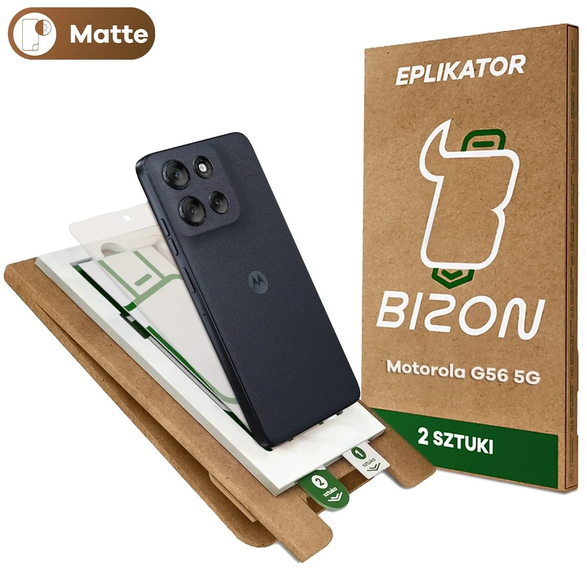 Aplikator Bizon Eplikator Film Matte do łatwej aplikacji ochrony ekranu dla Motorola Moto G56 5G