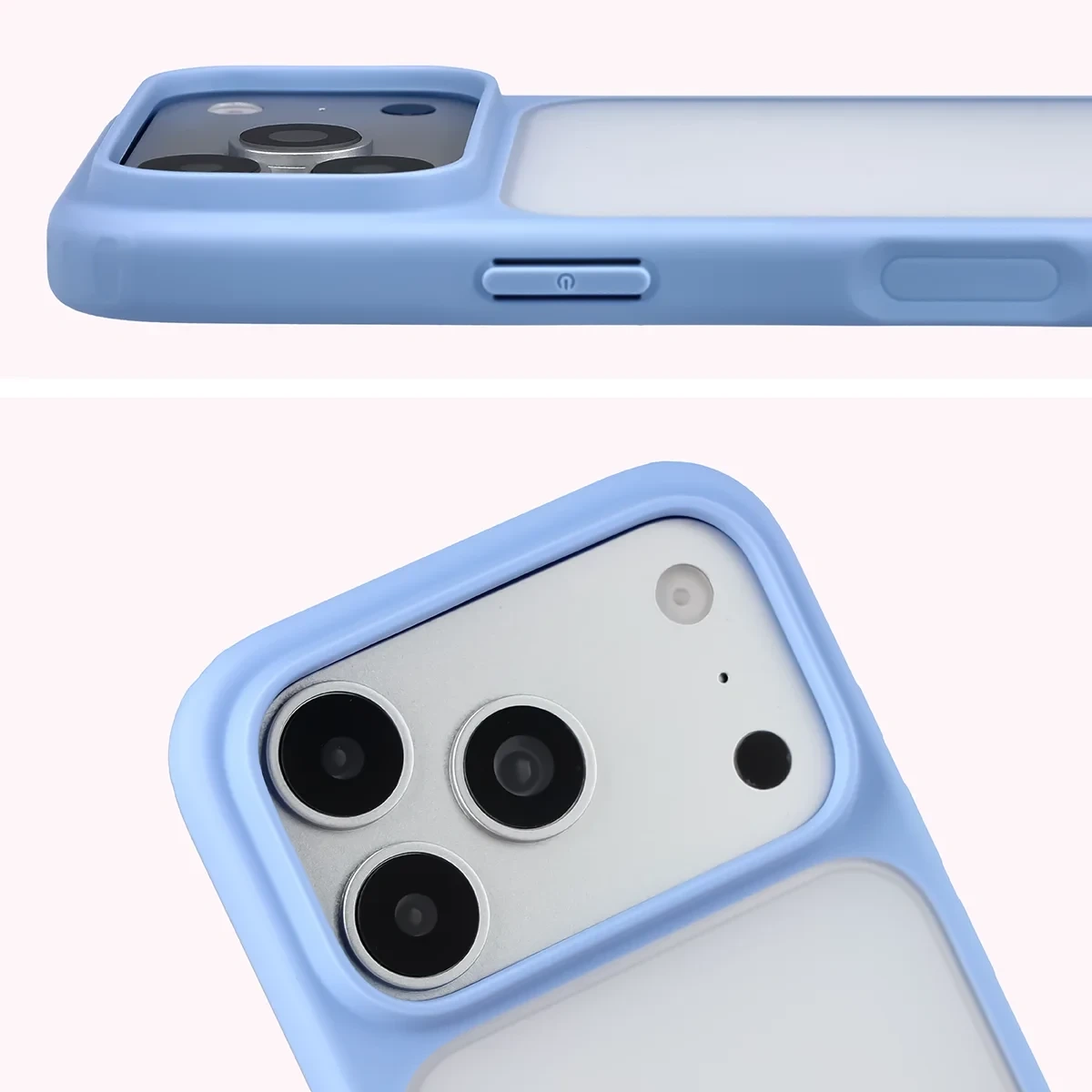 Pełne wycięcie i podwyższone krawędzie aparatu w etui Bizon Case Angelo do iPhone 18 Pro / 17 Pro