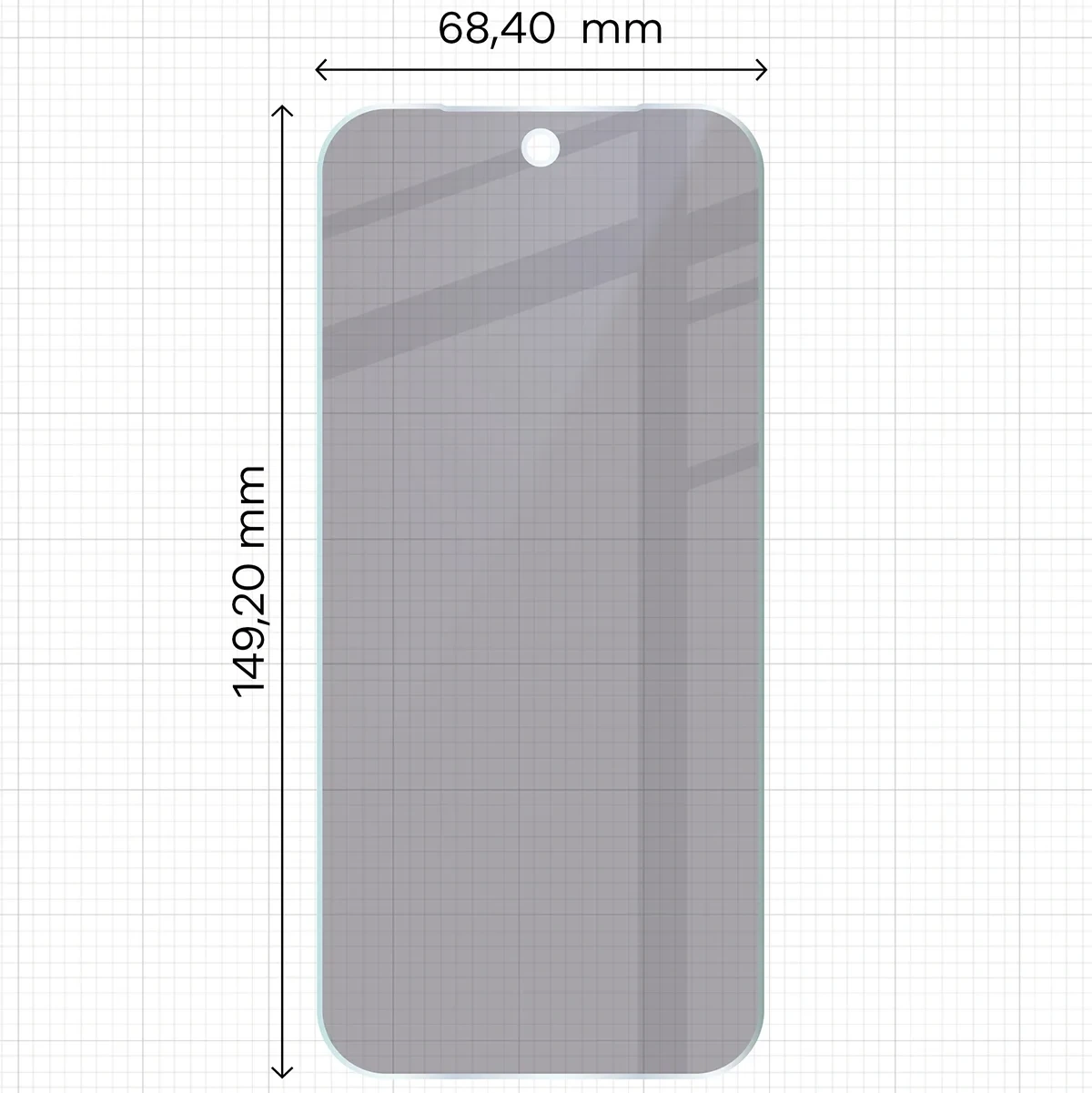Wymiary szkła Bizon Hybrid Shadow do Google Pixel 11