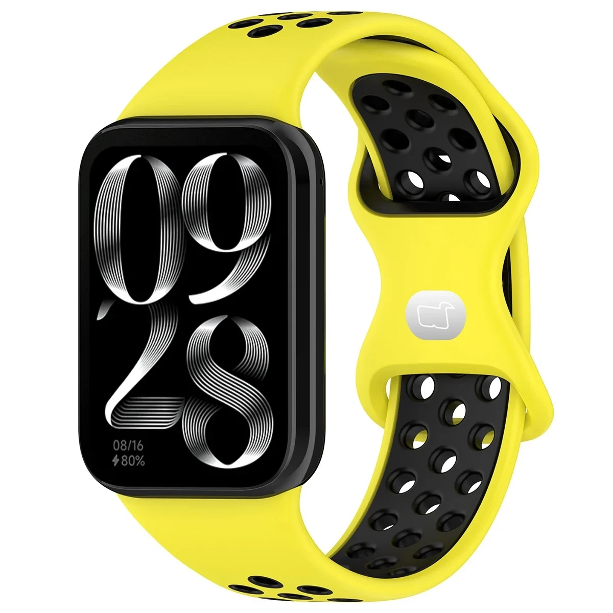 Pasek Bizon Strap Watch Octo do Xiaomi Redmi Watch 6 / 5 / 4, Xiaomi Smart Band 9 Pro / 10 Pro / 8 Pro, Yellow-Black (żółto-czarny)