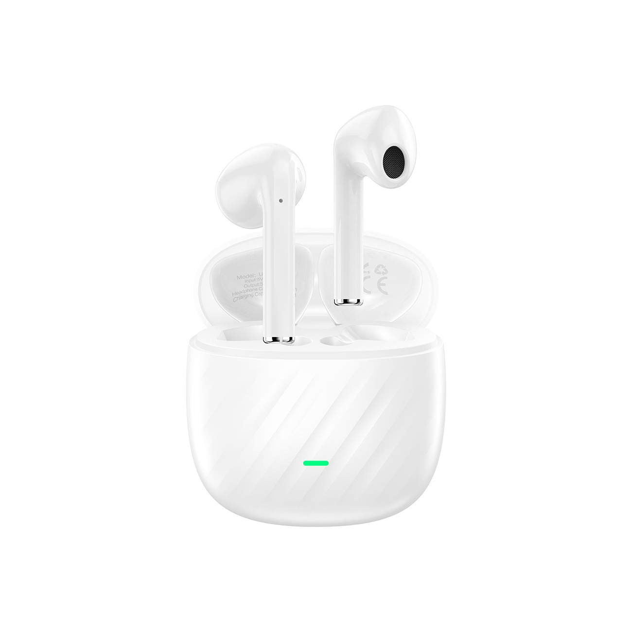 Bezprzewodowe słuchawki Dudao U14+ douszne TWS z modułem Bluetooth 5.3 na białym tle