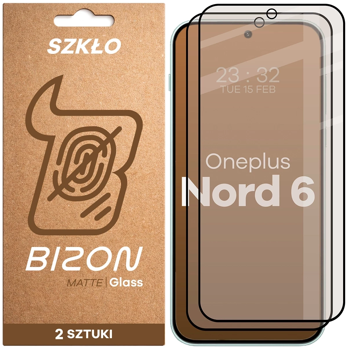 Szkło matowe na ekran Bizon Glass Matte Duo do OnePlus Nord 6, 2 sztuki