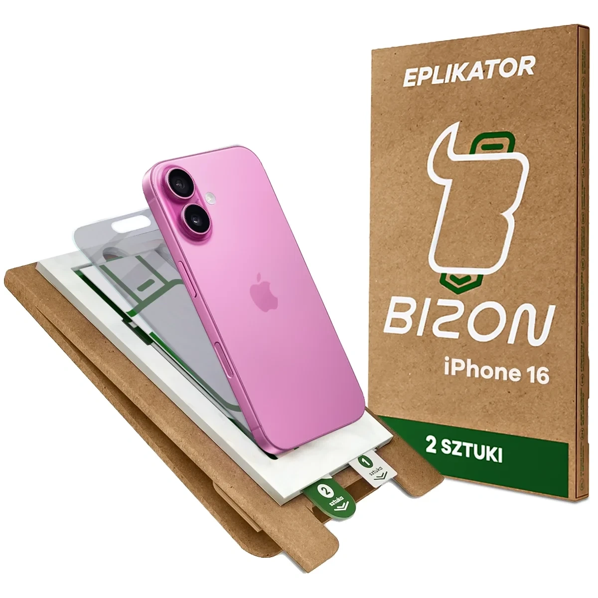 Aplikator Bizon Eplikator Hybrid Shadow do łatwej aplikacji ochrony ekranu dla iPhone 16