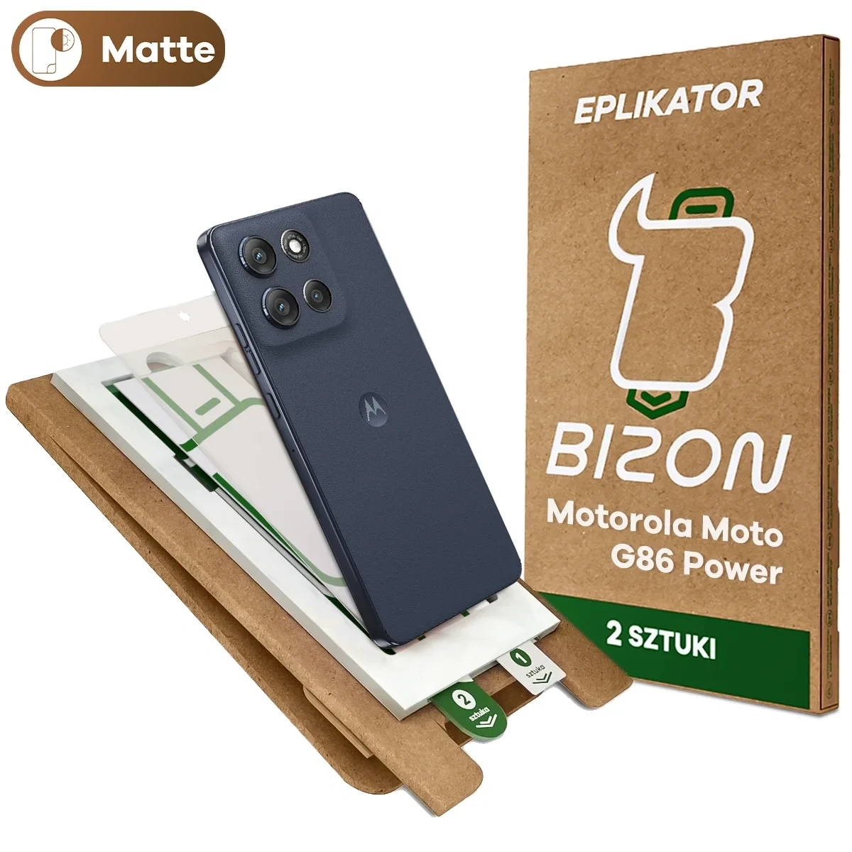 Aplikator Bizon Eplikator Film Matte do łatwej aplikacji ochrony ekranu dla Motorola Moto G86 Power 5G