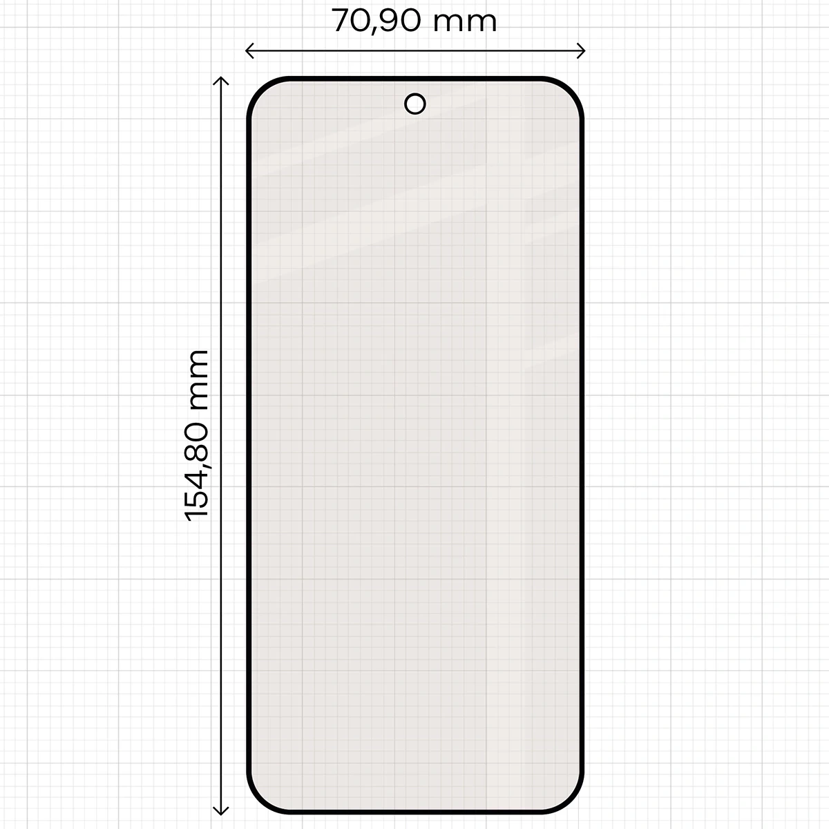 Miarka z wymiarami szkła matowego Bizon Glass Matte Duo do OPPO Reno16 F, OPPO Reno16 FS