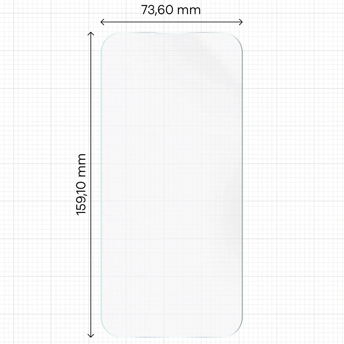 Miarka z wymiarami folii hydrożelowej Bizon Film Hydrogel Front do Nothing Phone (4b)