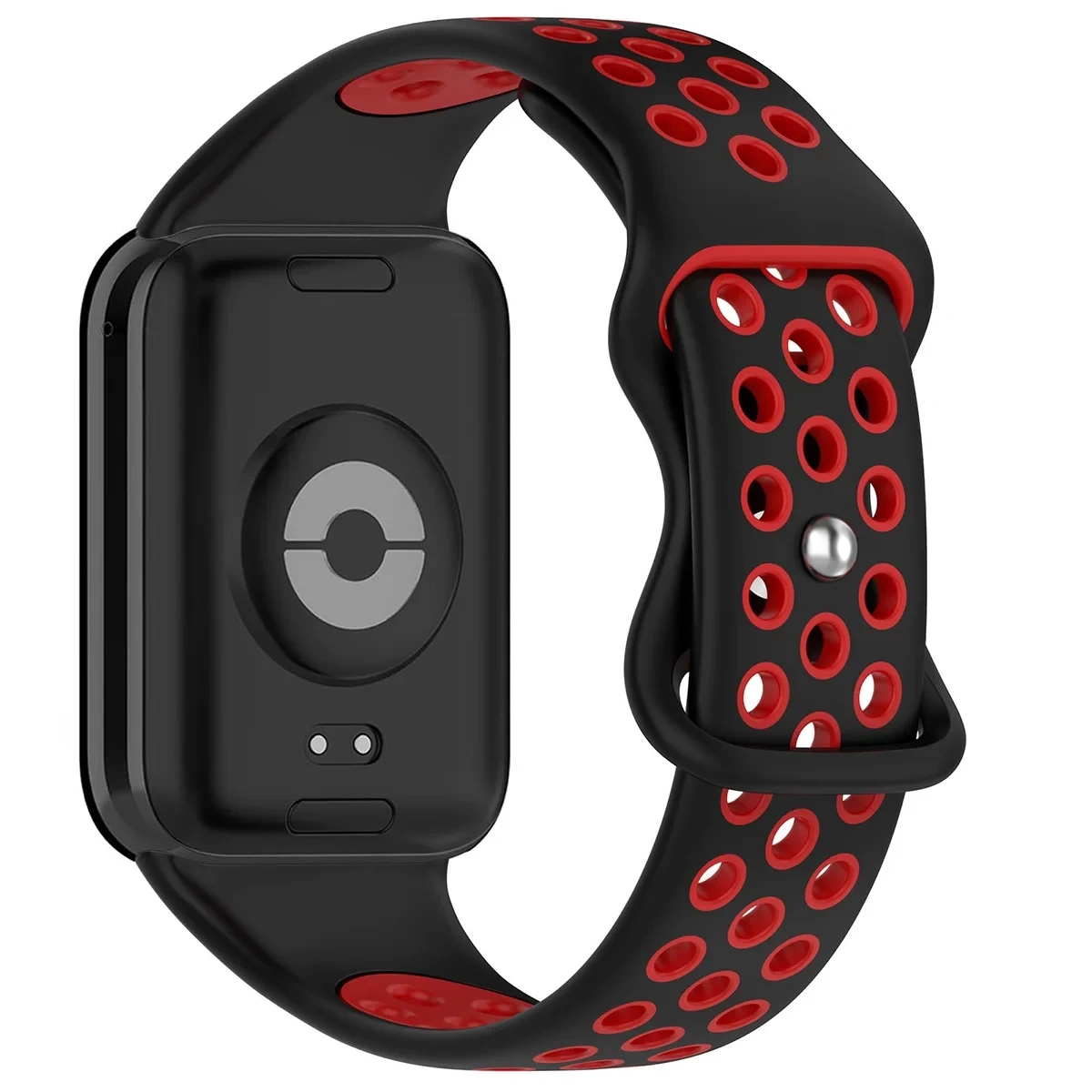 Pasek Bizon Strap Watch Octo do Xiaomi Redmi Watch 6 / 5 / 4, Xiaomi Smart Band 9 Pro / 10 Pro / 8 Pro, Black-Red (czarno-czerwony)