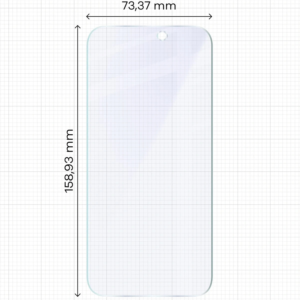 Wymiary szkła na miarce dla iPhone 17 Pro Max
