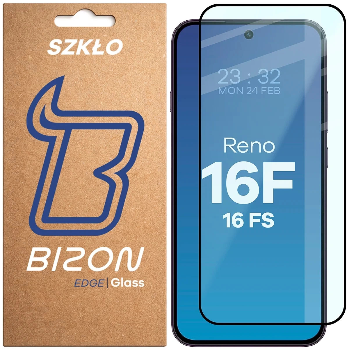 Szkło hartowane na cały ekran Bizon Glass Edge dla OPPO Reno16 F, OPPO Reno16 FS