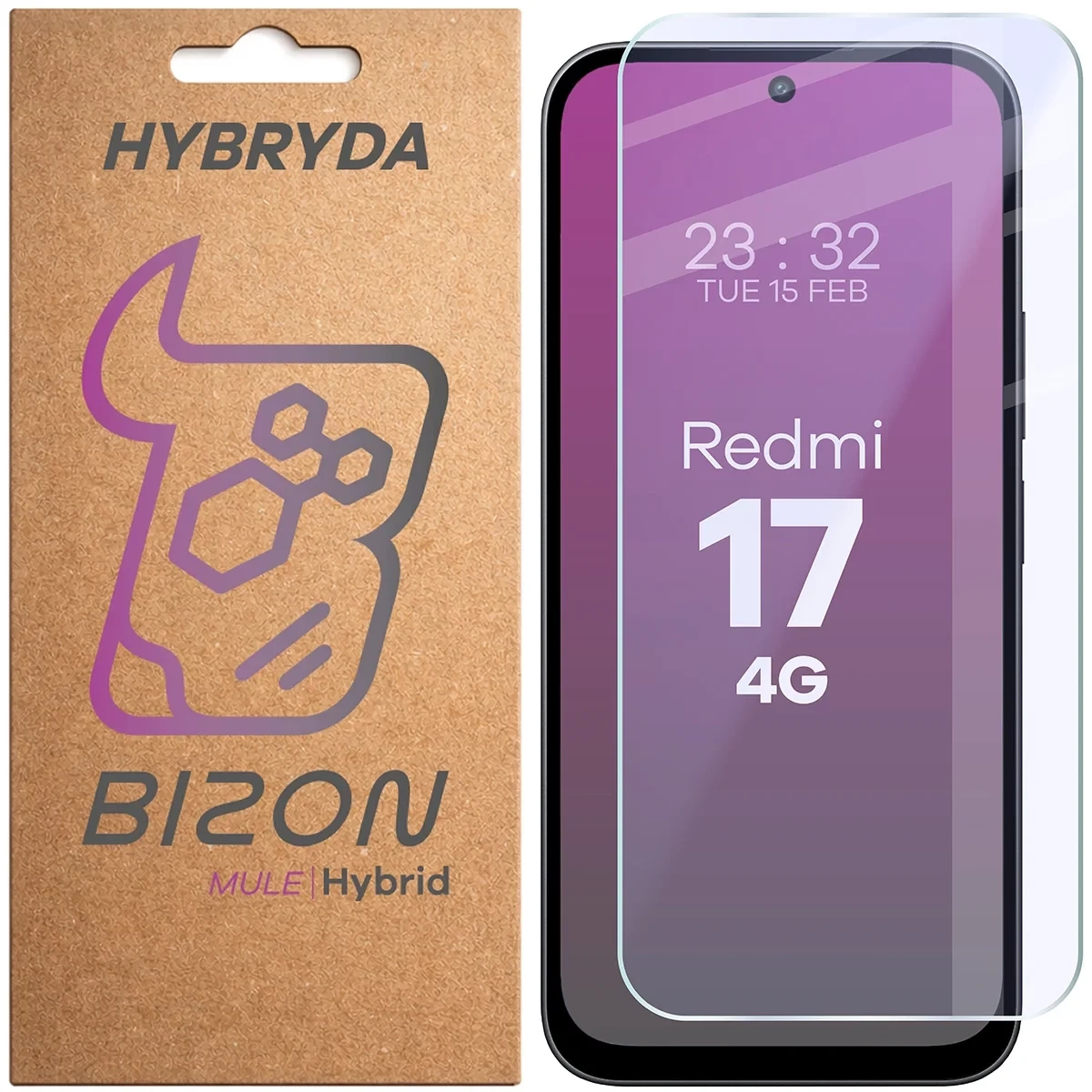 Szkło hybrydowe na ekran Bizon Hybrid Mule do Xiaomi Redmi 17 4G