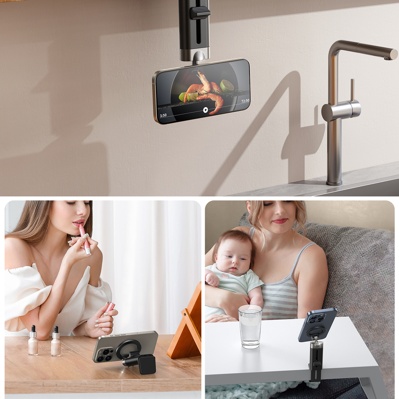 Ludzie korzystający z magnetycznej podstawki Joyroom JR-ZS413