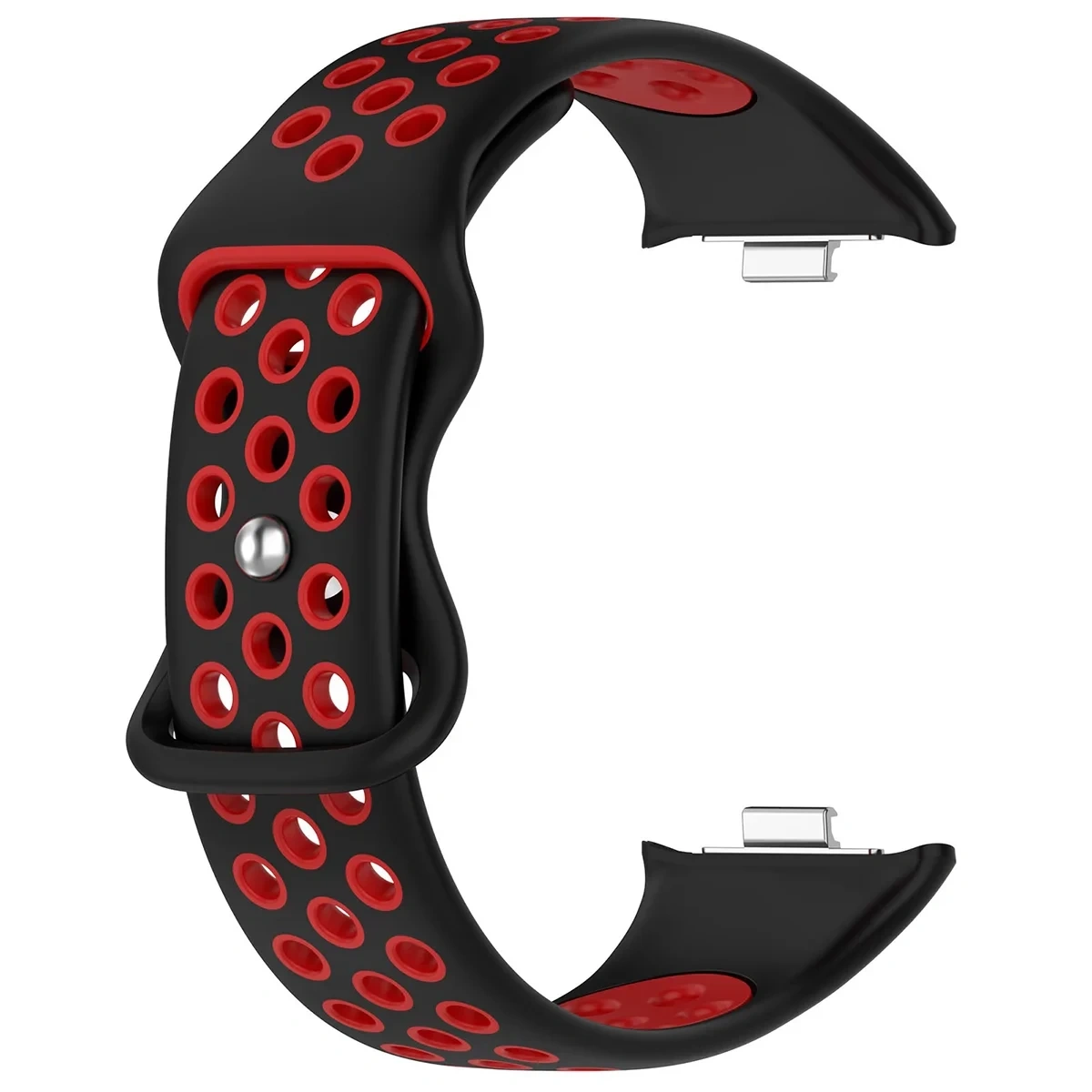 Pasek Bizon Strap Watch Octo do Xiaomi Redmi Watch 6 / 5 / 4, Xiaomi Smart Band 9 Pro / 10 Pro / 8 Pro, Black-Red (czarno-czerwony)