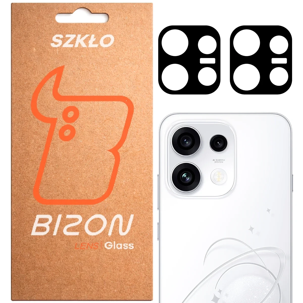 Pudełko i 2 sztuki szkła na aparat Bizon Glass Lens do OPPO Reno16 Pro