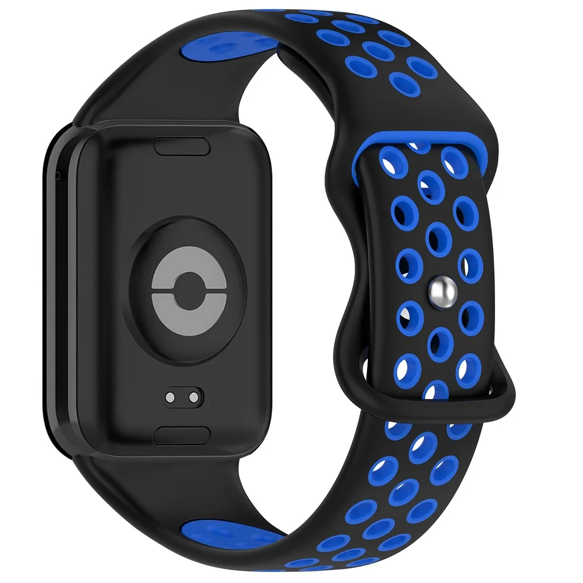 Pasek Bizon Strap Watch Octo do Xiaomi Redmi Watch 6 / 5 / 4, Xiaomi Smart Band 9 Pro / 10 Pro / 8 Pro, Black-Blue (czarno-niebieski)