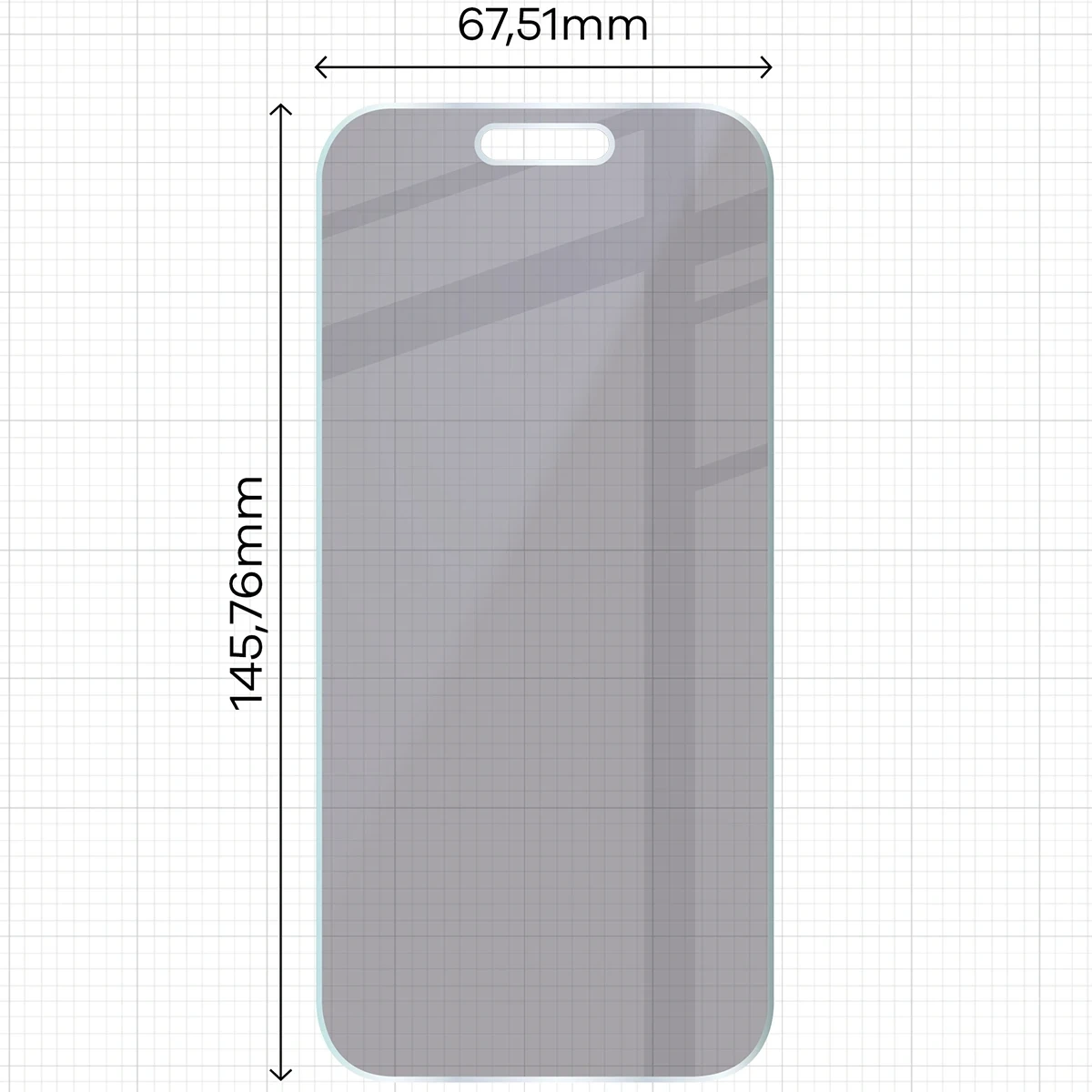 Wymiary szkła na miarce dla iPhone 17 Pro