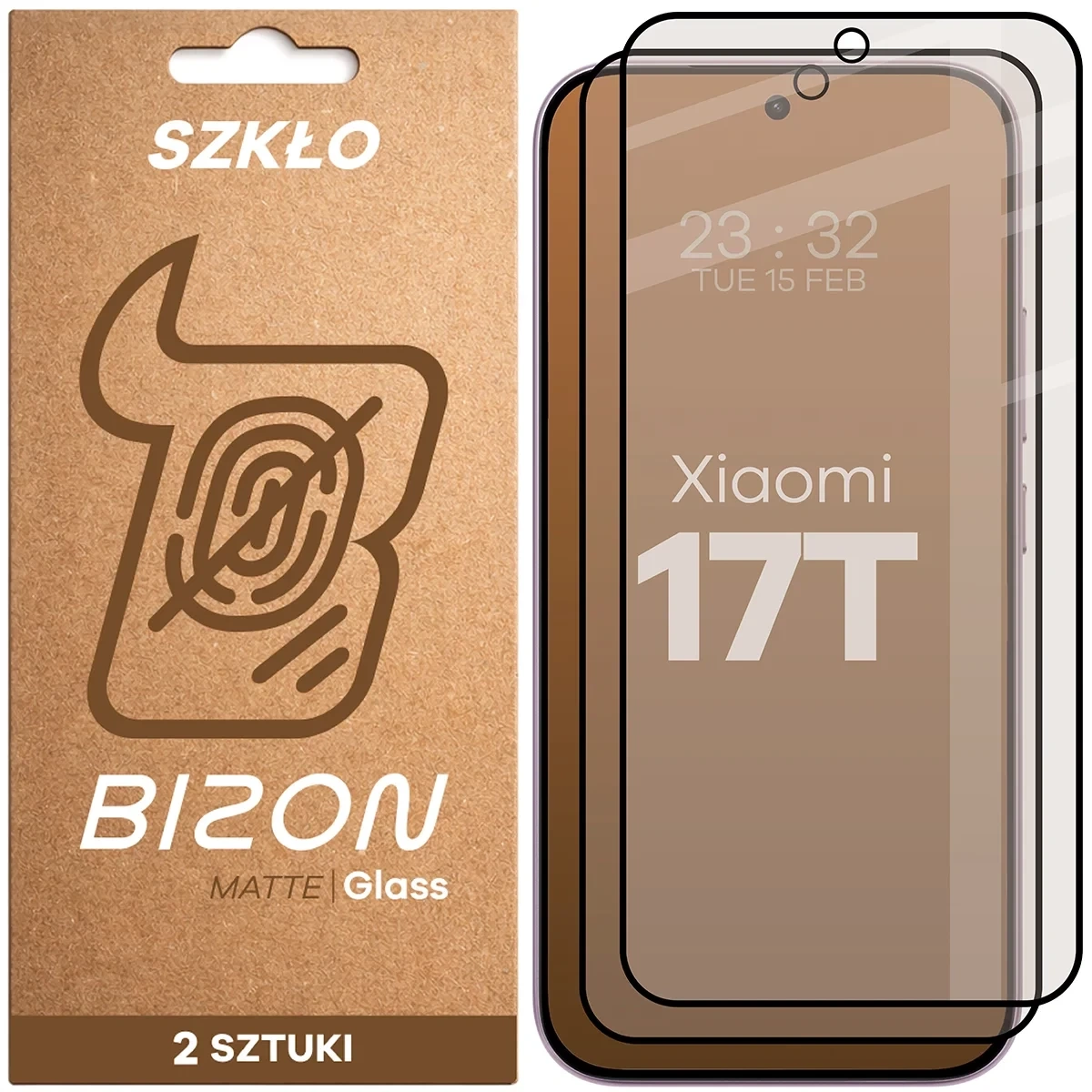 Szkło matowe na ekran Bizon Glass Matte Duo do Xiaomi 17T, 2 sztuki