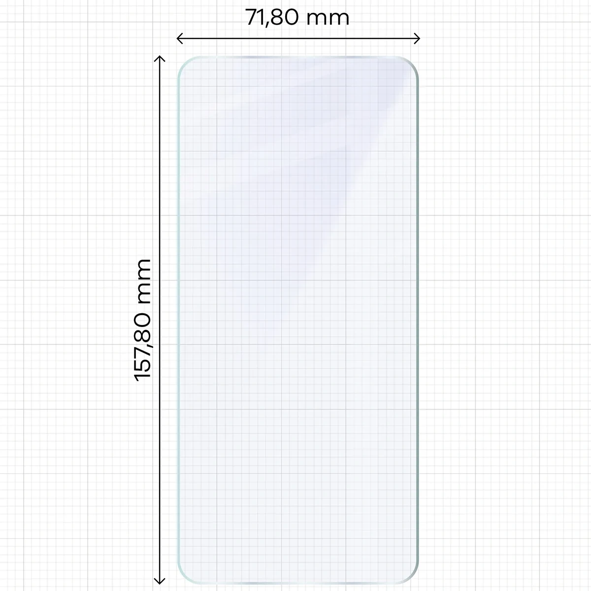 Miarka z wymiarami szkła hybrydowego Bizon Hybrid Mule do Vivo V70 Lite 5G