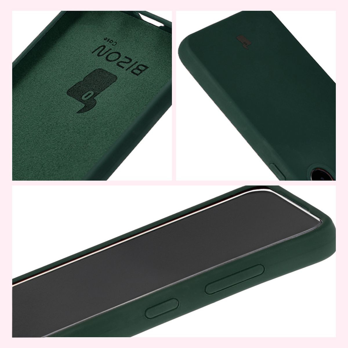 Bizon Soft Case construction: integrated covers, raised edges, and microfiber padding