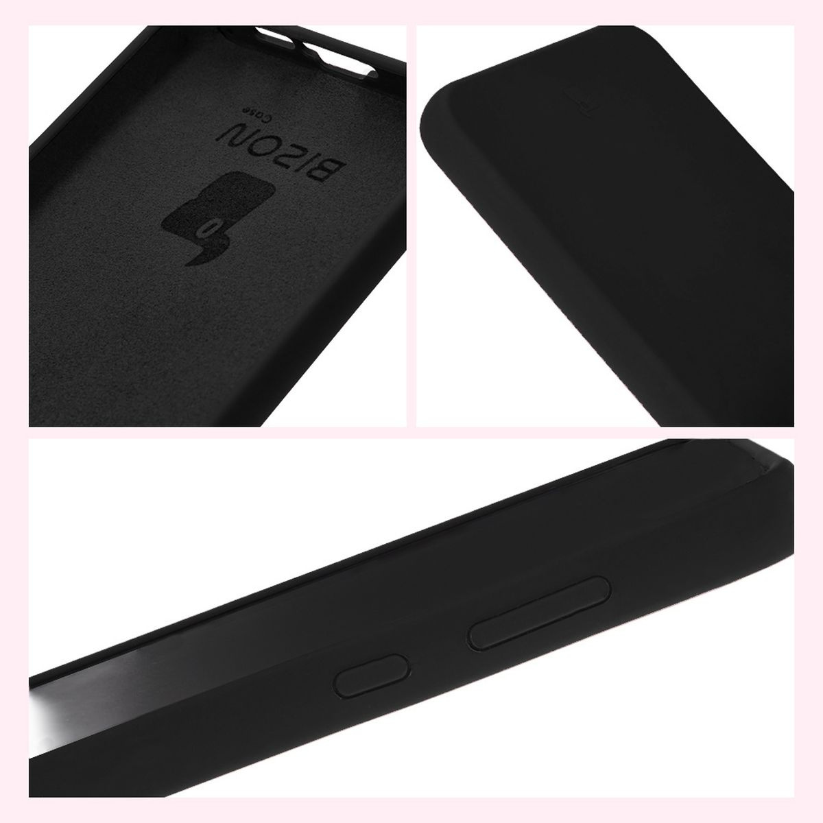 Bizon Soft Case structure: integrated covers, raised edges, and microfiber lining