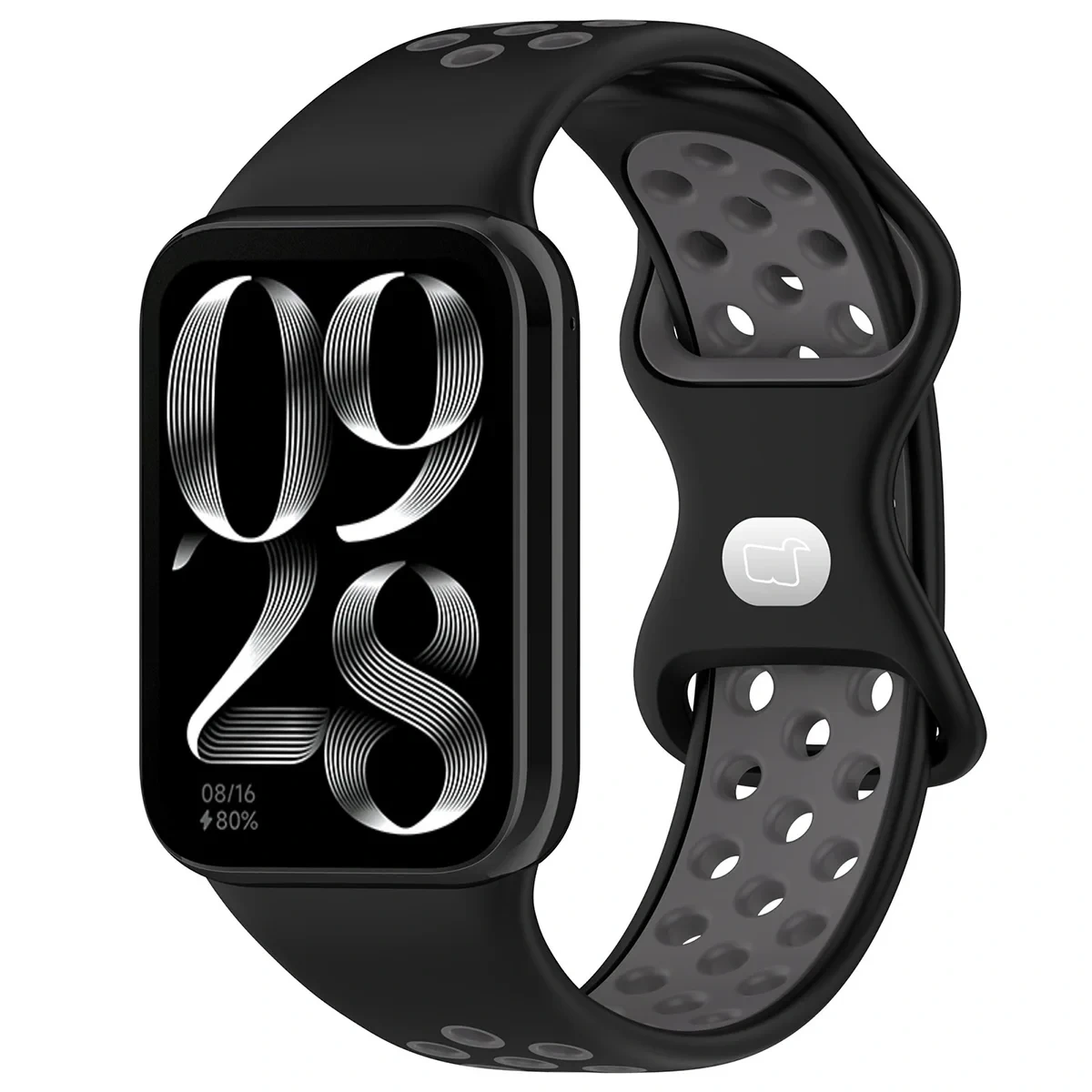 Pasek Bizon Strap Watch Octo do Xiaomi Redmi Watch 6 / 5 / 4, Xiaomi Smart Band 9 Pro / 10 Pro / 8 Pro, Black-Grey (czarno-szary)