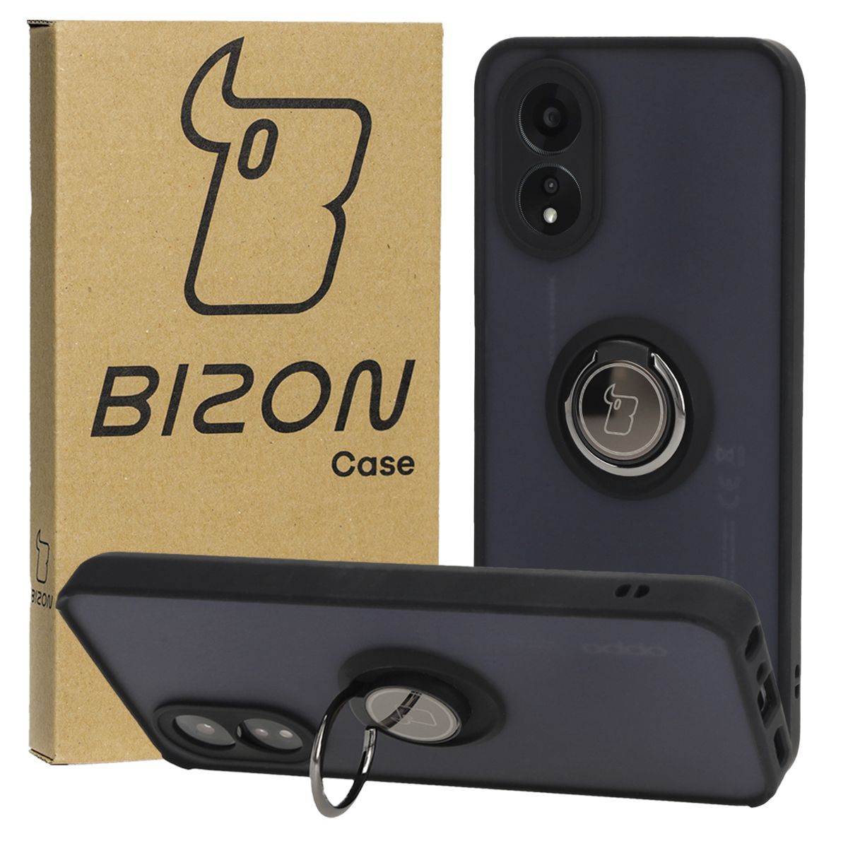 Etui z uchwytem na palec Bizon Case Hybrd Ring do Oppo A38 4G