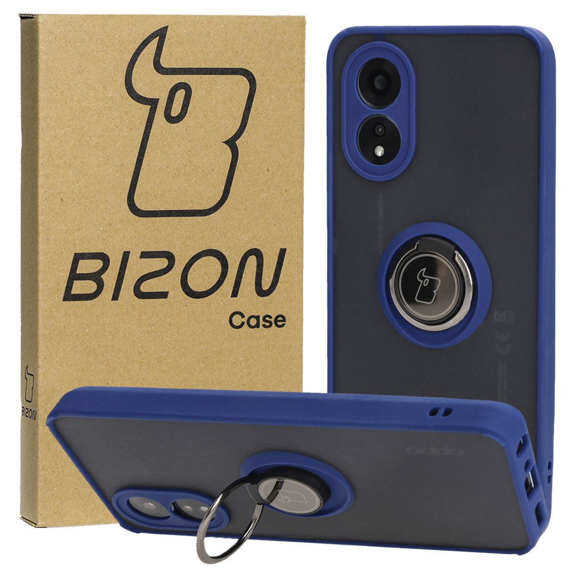 Etui z uchwytem na palec Bizon Case Hybrd Ring do Oppo A38 4G