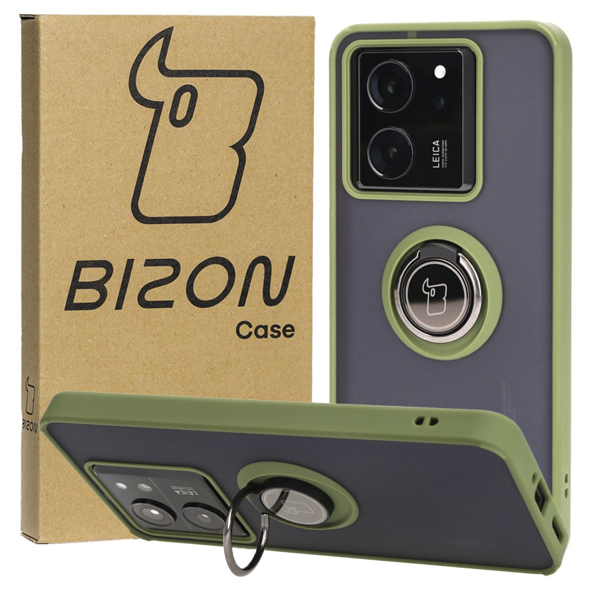 Etui z uchwytem na palec Bizon Case Hybrd Ring do Xiaomi 13T Pro / 13T