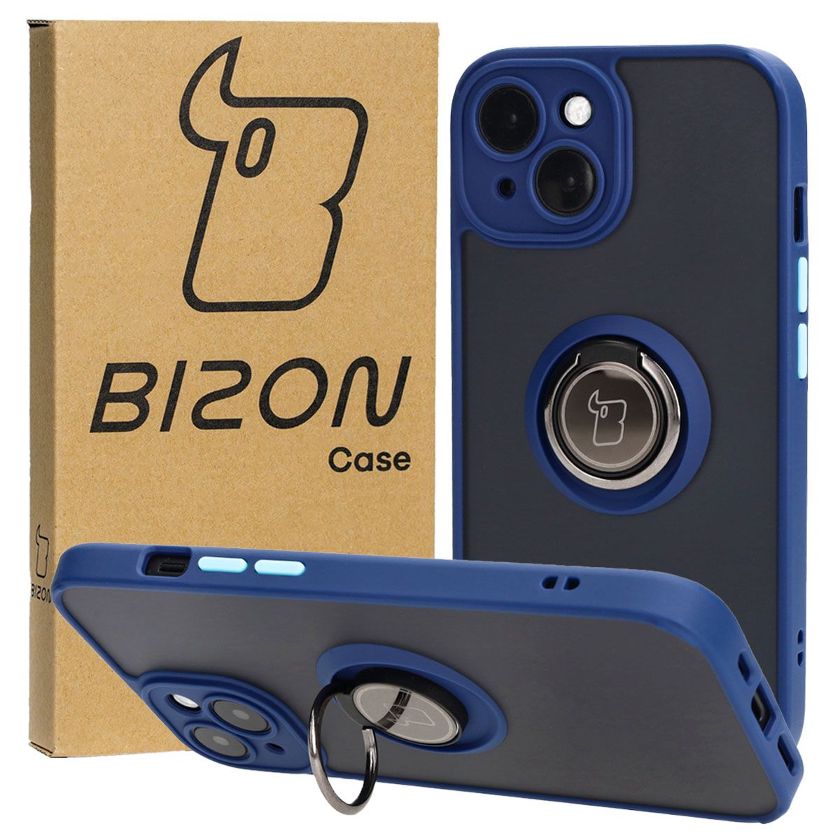 Carcasa cu suport pentru deget Bizon Case Hybrid Ring pentru Apple iPhone 15