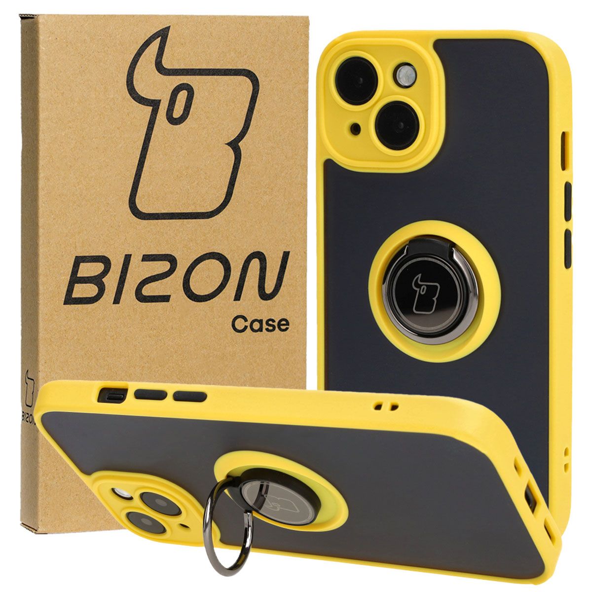 Husa cu suport pentru deget Bizon Case Hybrid Ring pentru Apple iPhone 15