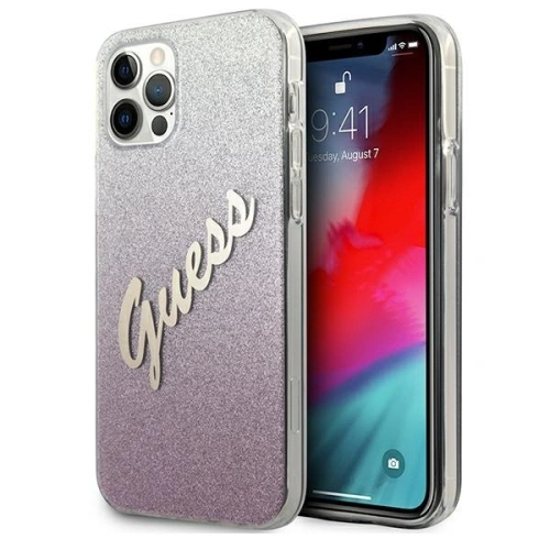 Etui Guess GUHCP12MPCUGLSPI w różowym kolorze z efektem glitter na Apple iPhone 12/12 Pro
