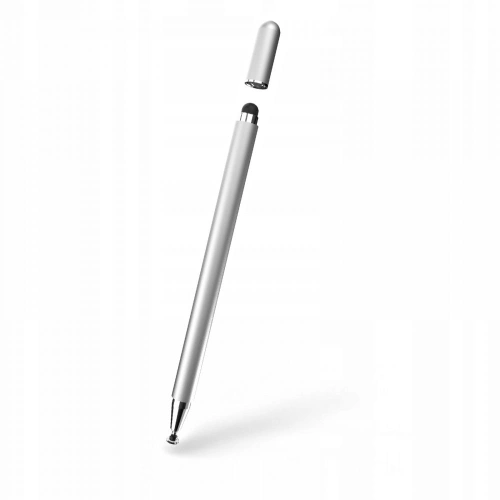 Rysik Tech-Protect Magnet Stylus Pen w kolorze srebrnym, idealny do tabletów i smartfonów.