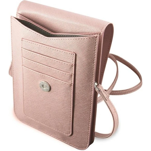 Torebka Guess w r&oacute;żowym kolorze, prezentująca elegancki design i funkcjonalność.