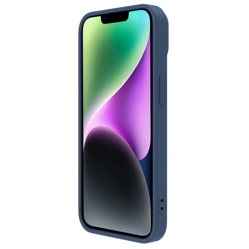 Etui Nillkin CamShield zamontowane na Apple iPhone 14 Plus w kolorze niebieskim