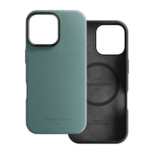 Native Union Active Case in slate green, perfectly fitted for Apple iPhone 16 Pro with MagSafe.