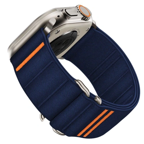 Pasek nylonowy Tech-Protect na Apple Watch, idealny do codziennego użytku, w odcieniu granatowym.