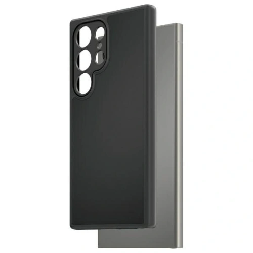 Pouzdro PanzerGlass HardCase v černé barvě, dokonale přizpůsobené pro Samsung Galaxy S24 Ultra.