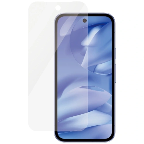 Sklo tvrzené PanzerGlass Ultra-Wide Fit pro Google Pixel 9a, ukazující jeho odolnost a tenkou konstrukci.