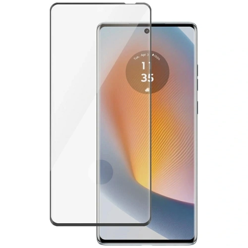 Szkło hartowane PanzerGlass Ultra-Wide Fit do Motorola Edge 50 Fusion, ukazujące idealne dopasowanie do ekranu.