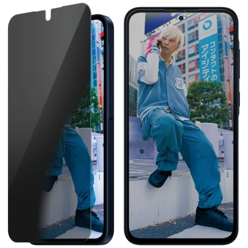 Szkło prywatyzujące PanzerGlass Ultra-Wide Fit Privacy do Samsung Galaxy A36 5G, zbliżenie na szczegóły powierzchni.